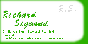richard sigmond business card