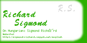 richard sigmond business card